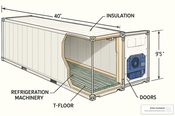 Cấu tạo tiêu chuẩn của container 40 feet lạnh