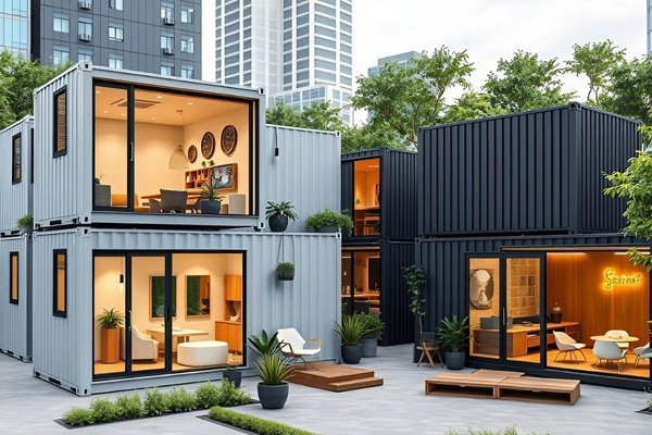 Mẫu 3: Container văn phòng kết hợp nhà ở phân chia khu làm việc và phòng nghỉ