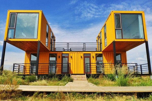 Mẫu 5: Container ghép module quy mô lớn tạo thành tổ hợp nhiều phòng ban